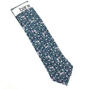 Bar III Watercolor Floral Navy Skinny Neck Tie